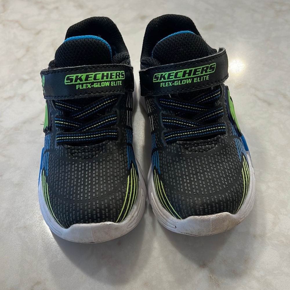 Sketchers light up shoes. Blue and green